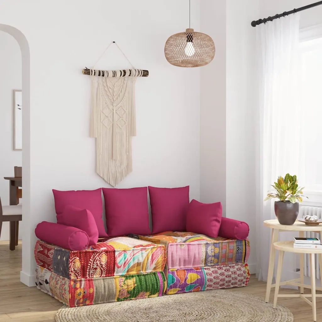 Set di Cuscini 7 pz | Cuscini per sedie in Tessuto Rosa