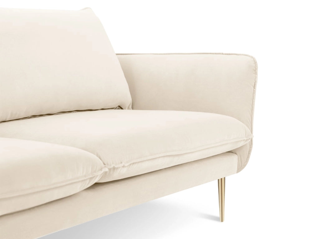 Cosmopolitan Design - Divano "Vienna" 3 posti in velluto beige chiaro 
