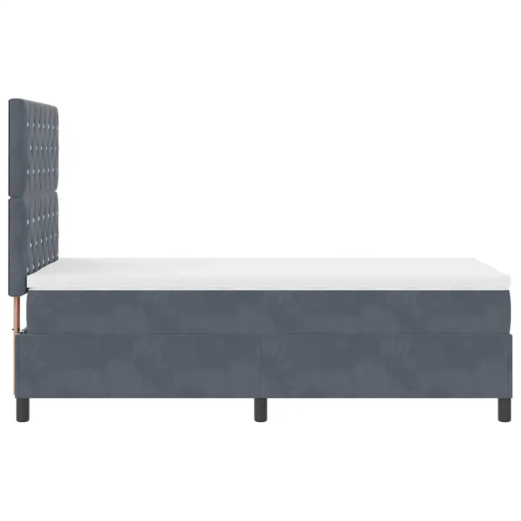 Letto a molle con materasso Grigio scuro 90 x 190 cm Velluto 3339735