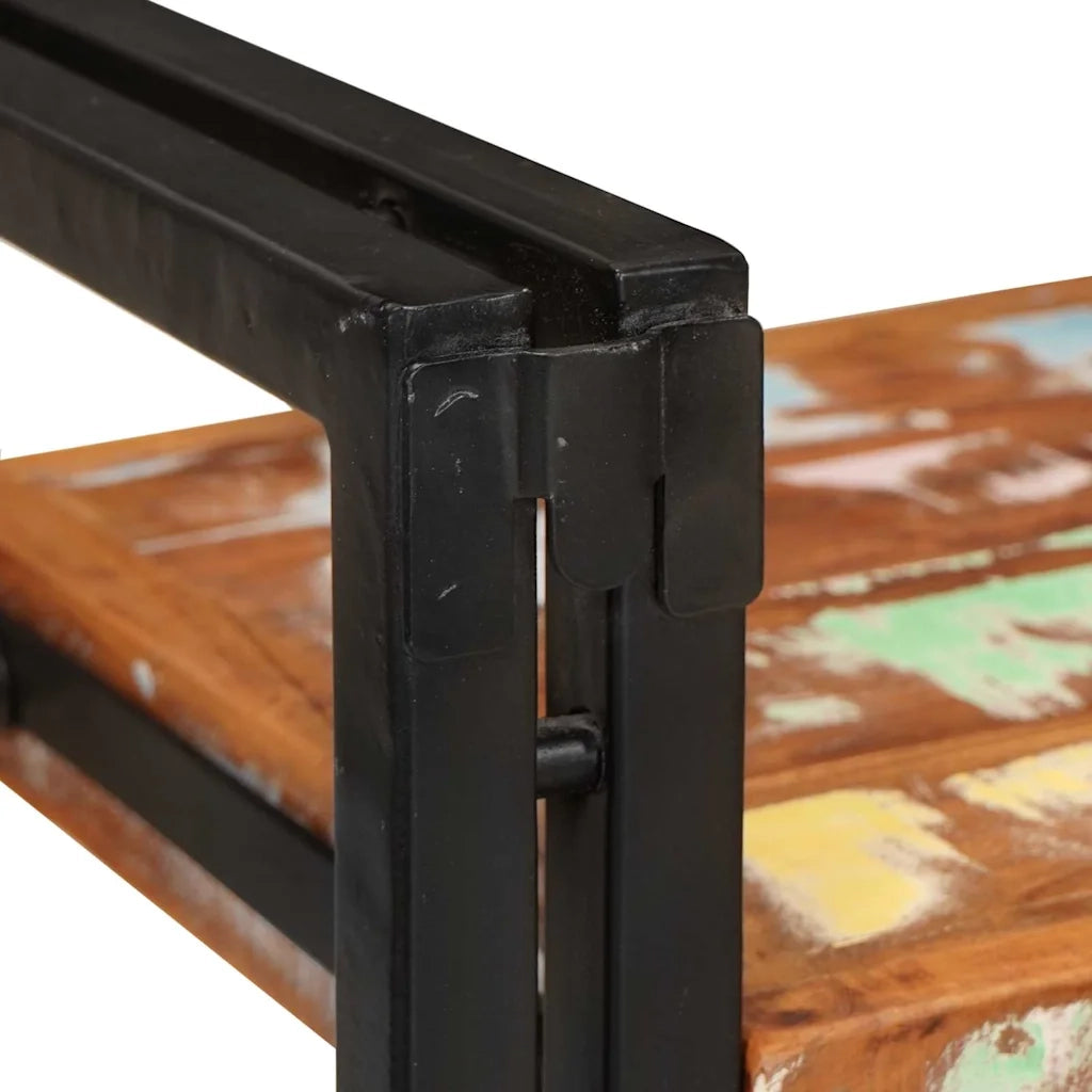 Comodino 2 pcs Marrone e Nero Legno massello di recupero 4016733