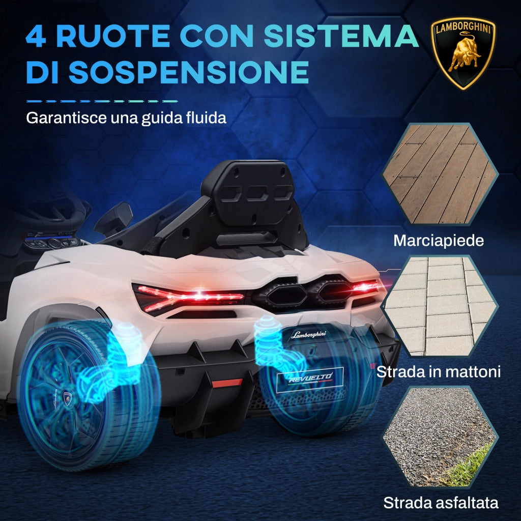 Giocattolo Auto Bambini con Luci LED e Telecomando ¨C Minimal ¨C Bianco Plastica Acciaio 105x60x40