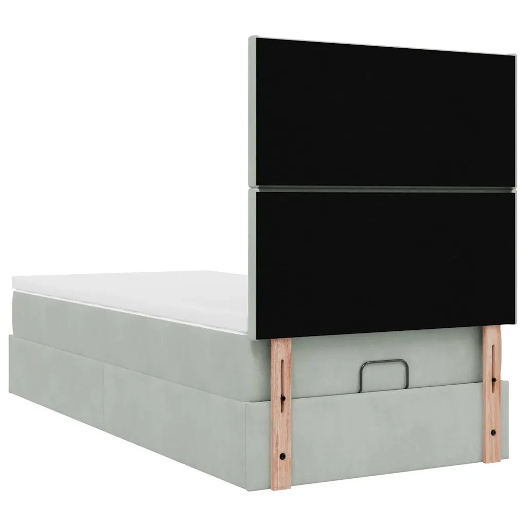 Struttura Letto Pouf con Materassi 90x190 cm in Velluto 3313367