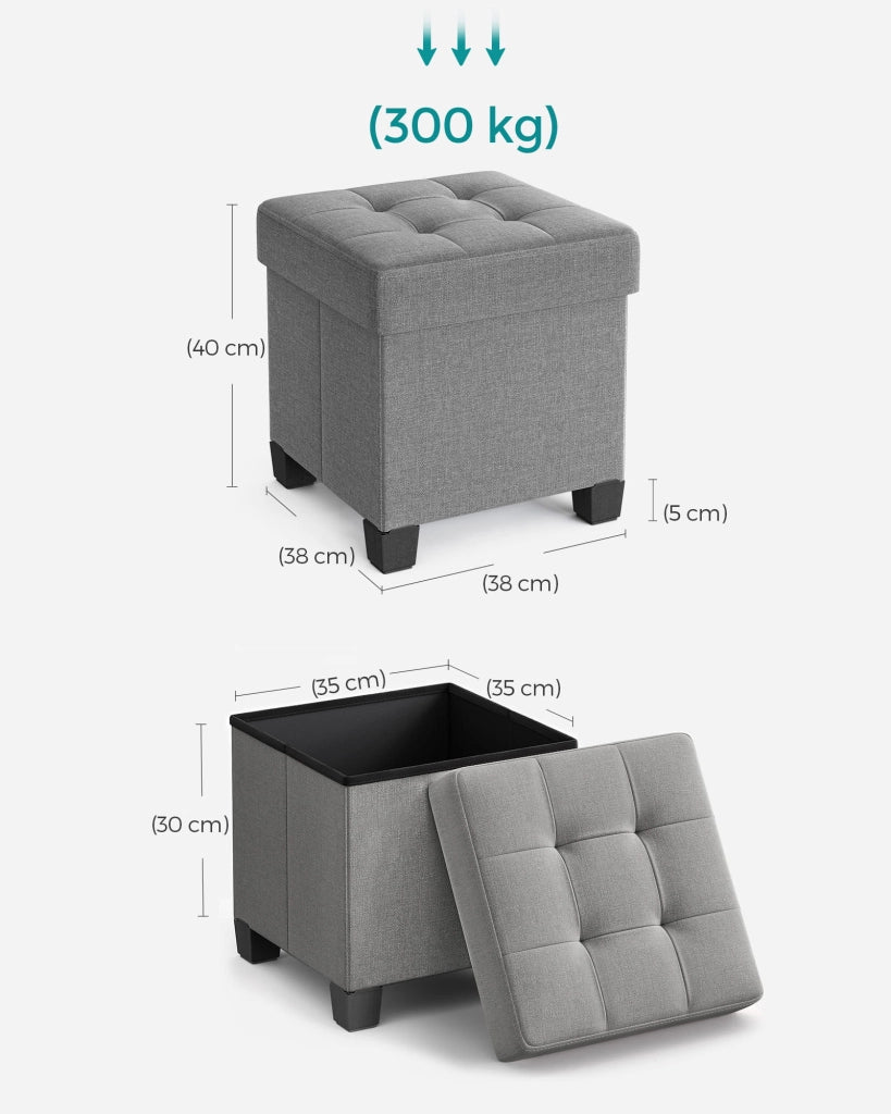 Valora PUFA - LSF014G02 Pouf contenitore grigio chiaro per camera da letto