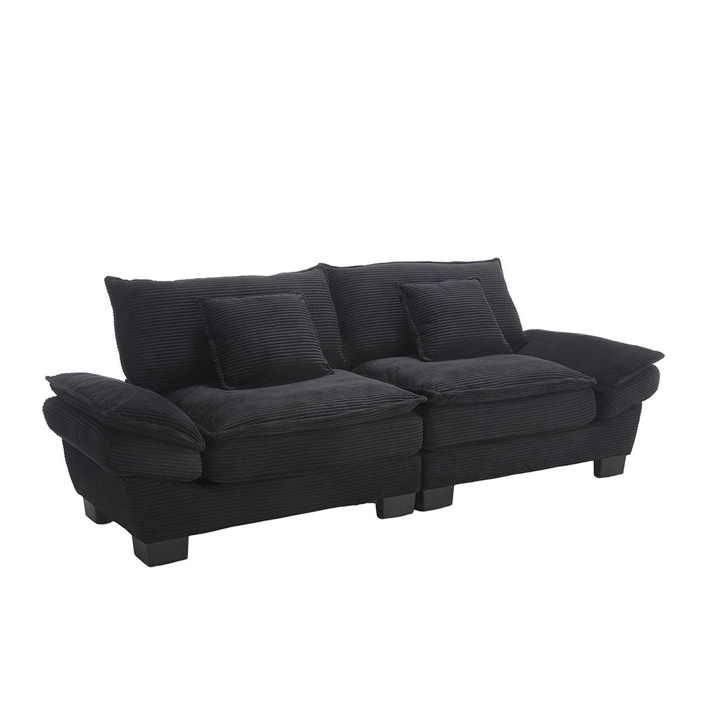 Divano letto doppio - Xylo - Con piumino, cuscino incluso, nero