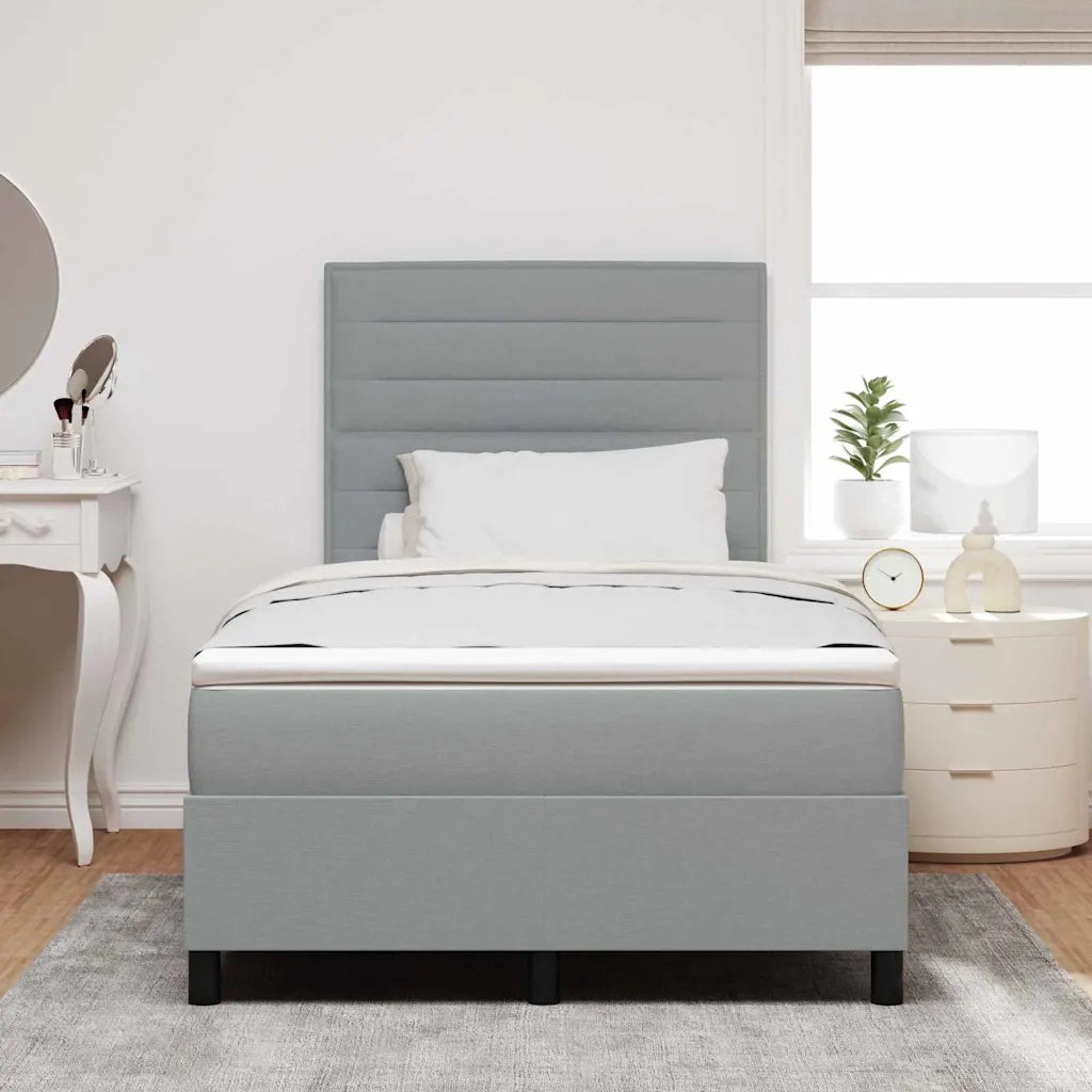 Letto a molle con materasso Grigio chiaro 120 x 190 cm Tessuto 3339294