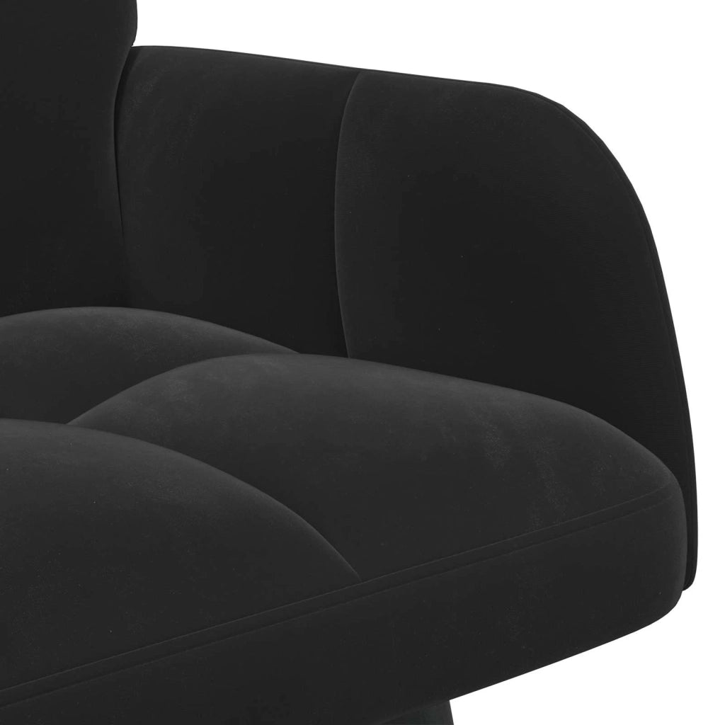 Sofa a Due Posti Nero 115 x 61 x 87 cm Velluto 42028945