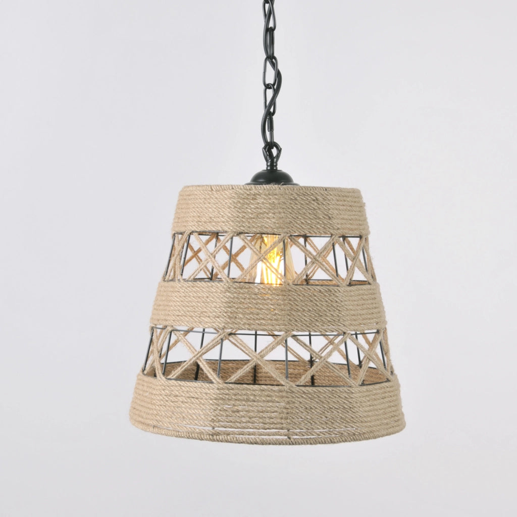 Lampada a sospensione boho ALMA E27 corda 115cm Polux