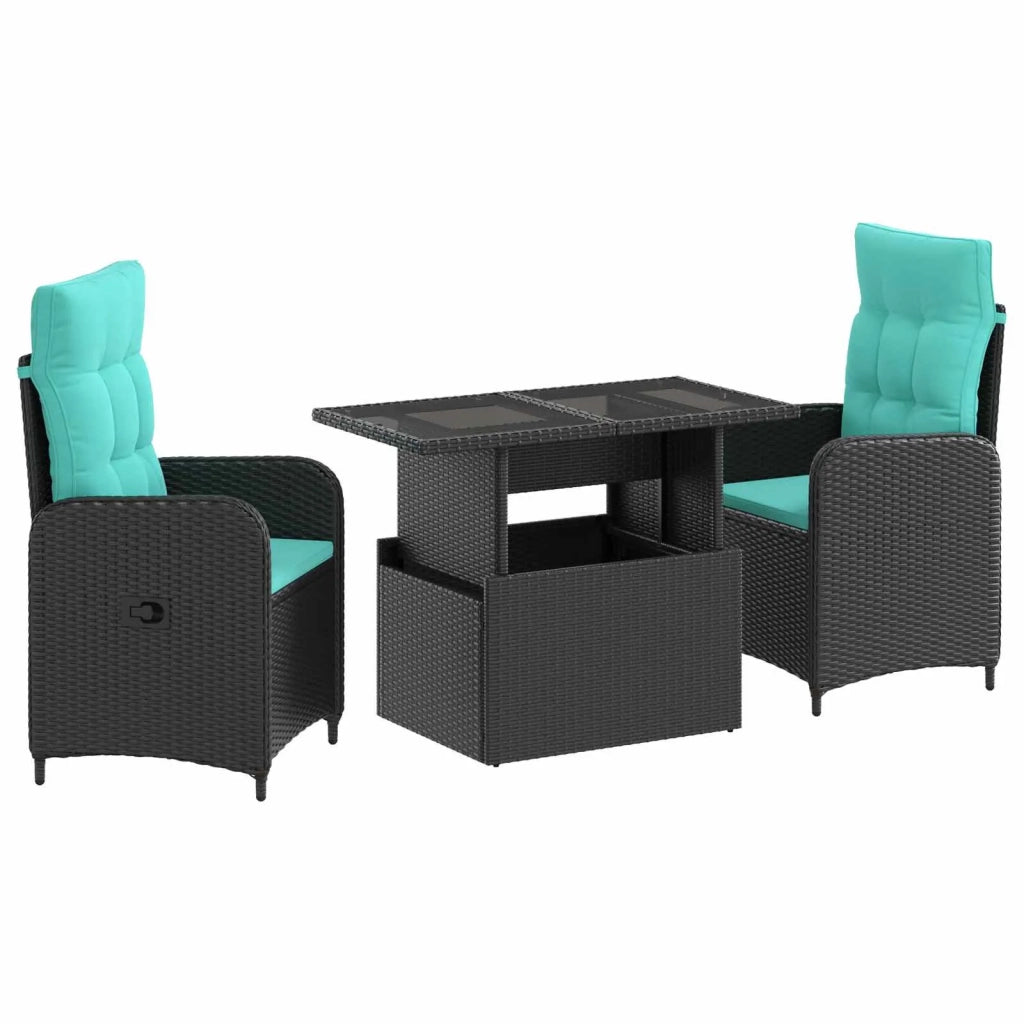 Set da pranzo per esterni 3 pcs polyrattan 3422404