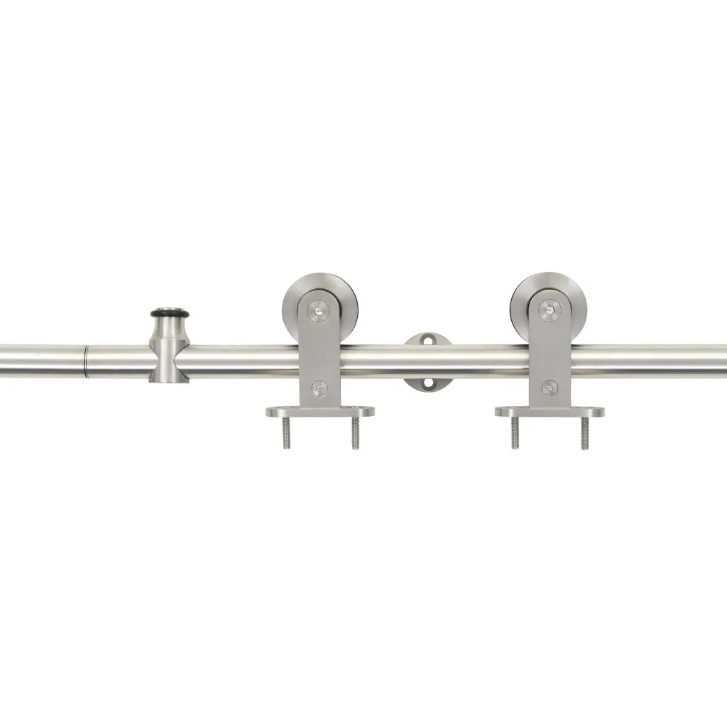 Kit Binari Porta Scorrevole 183 cm Acciaio Inossidabile Argento 142825