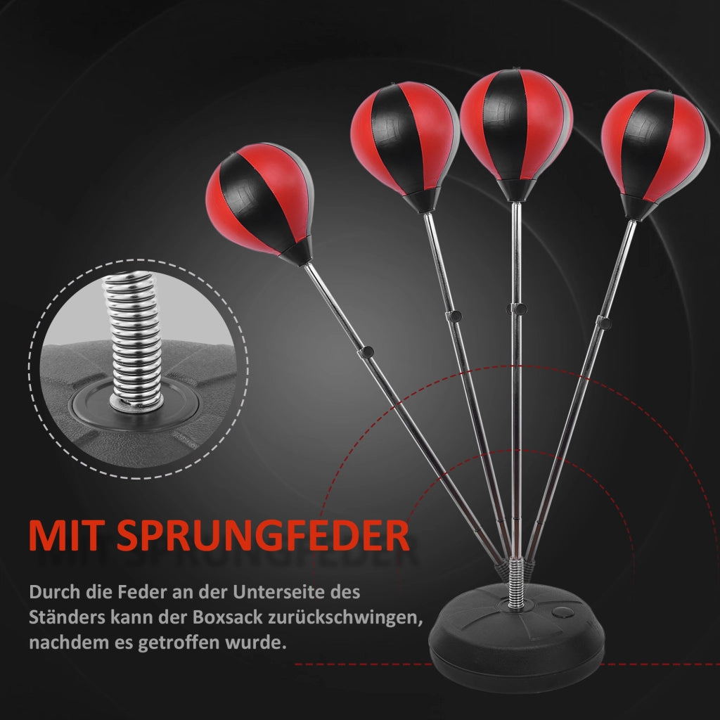 Set Punching Ball ¨C Minimal ¨C 126-144 cm regolabile in altezza con sacco, guantoni e pompa