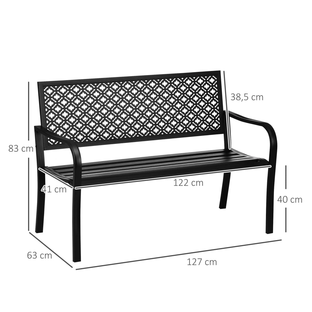Panchina da Giardino ¨C Minimal ¨C 127x63x83 cm Nero
