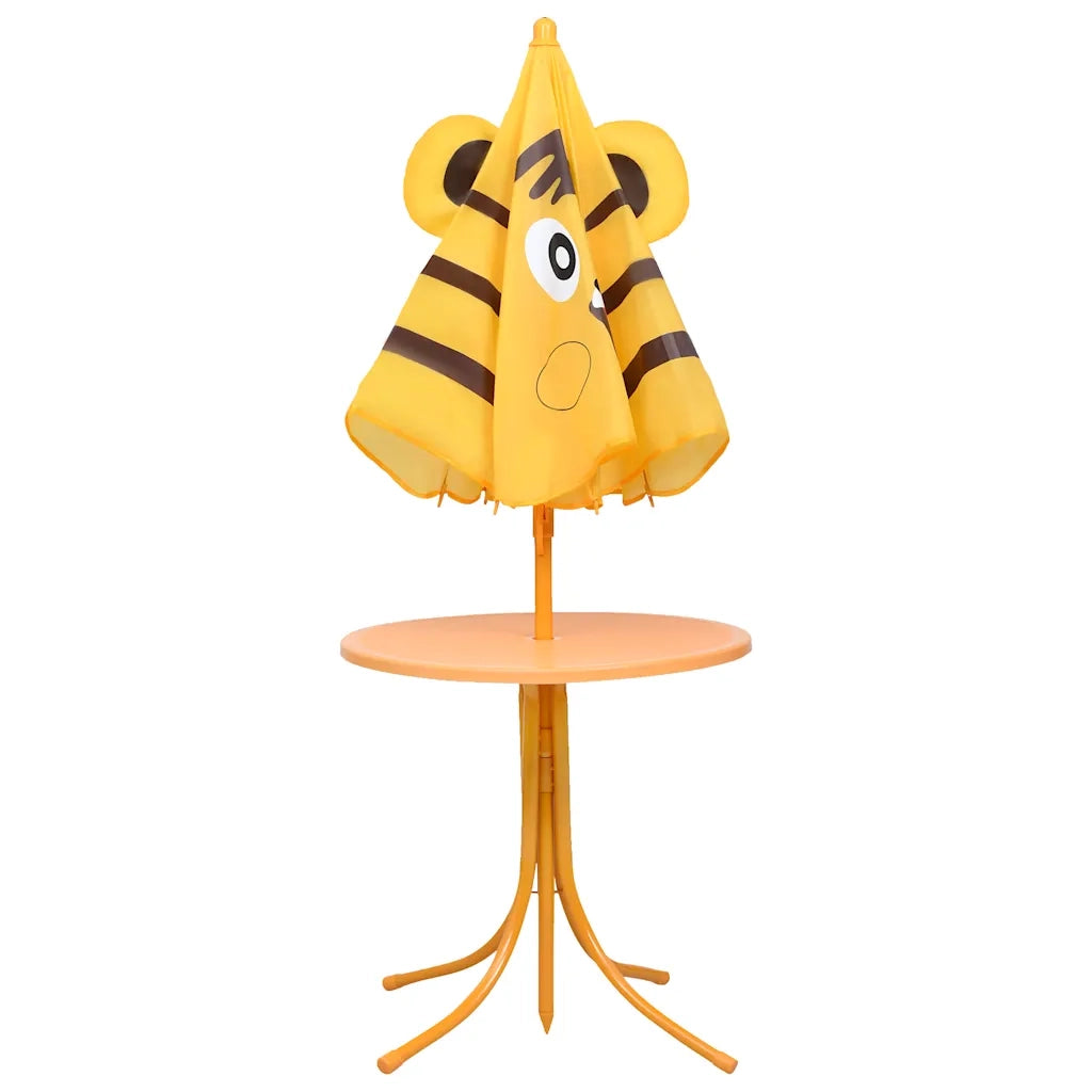 Set da Bistrot da Giardino | Set Salotto da Giardino per Bambini con Ombrellone Giallo