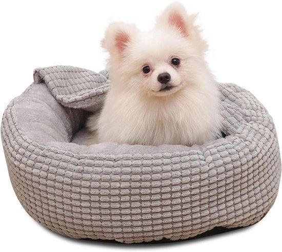 Letto Plush per Cani - Culla Cuddly per Cani di Grande, Media e Piccola Taglia - Sacco Caldo per Cuccioli con Cappuccio - Culla per Cani e Gatti Lavabile con Fondino Antiscivolo - Adatto per Animali da Compagnia fino a 20 Libbre.