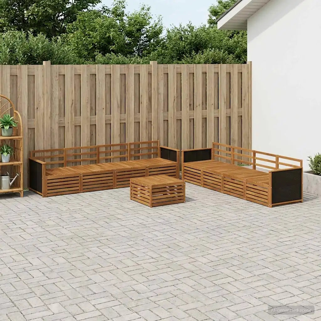 Set di divani da esterno 9 pcs Naturale 3383162