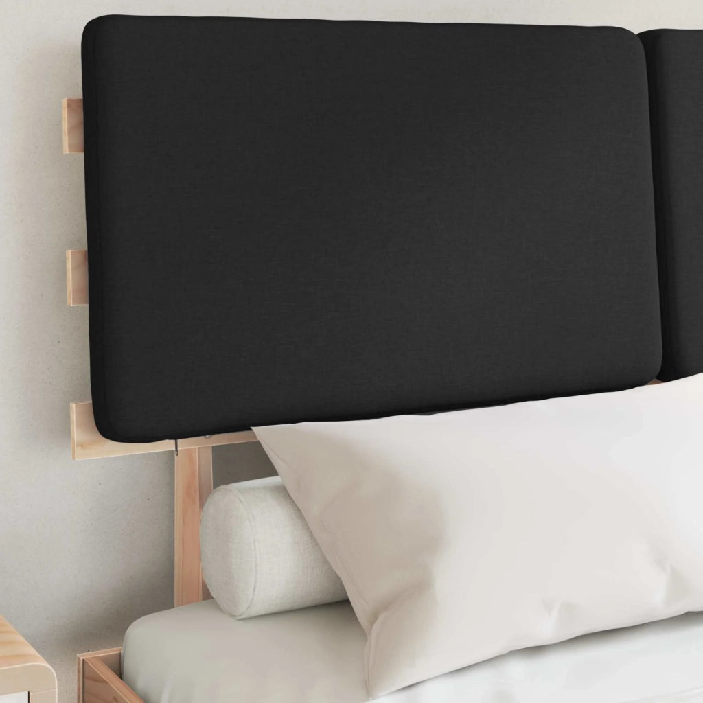 Letto matrimoniale | Letto per adulti | Letto con Testiera Rivestita Nero 160 x 200 cm Pino massello