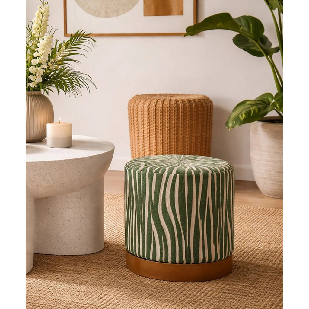 Pouf VKH1067, Verde, Spugna, 40x40x40 cm