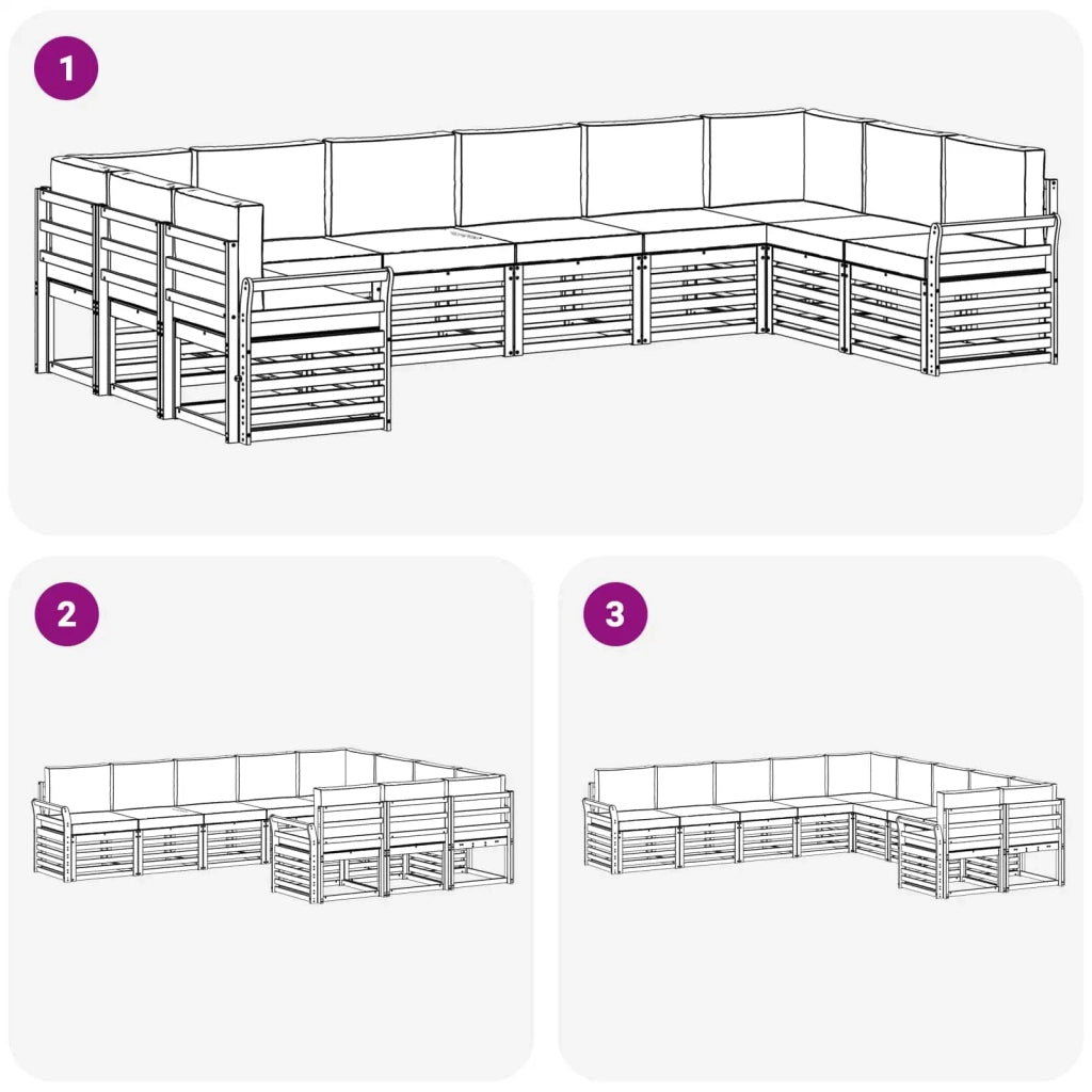 Set di divani da esterno 10 pcs Bianco e Antracite 3392587