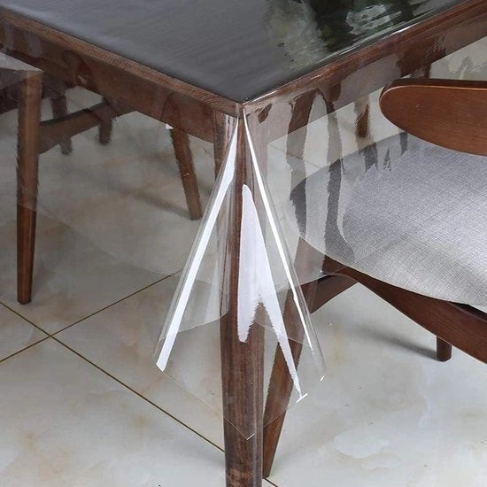 Foglia trasparente per tavolo impermeabile 220 x 140 cm - Lavabile in PVC - Esterno - Tavola coprente - Protegge contro la sporcizia