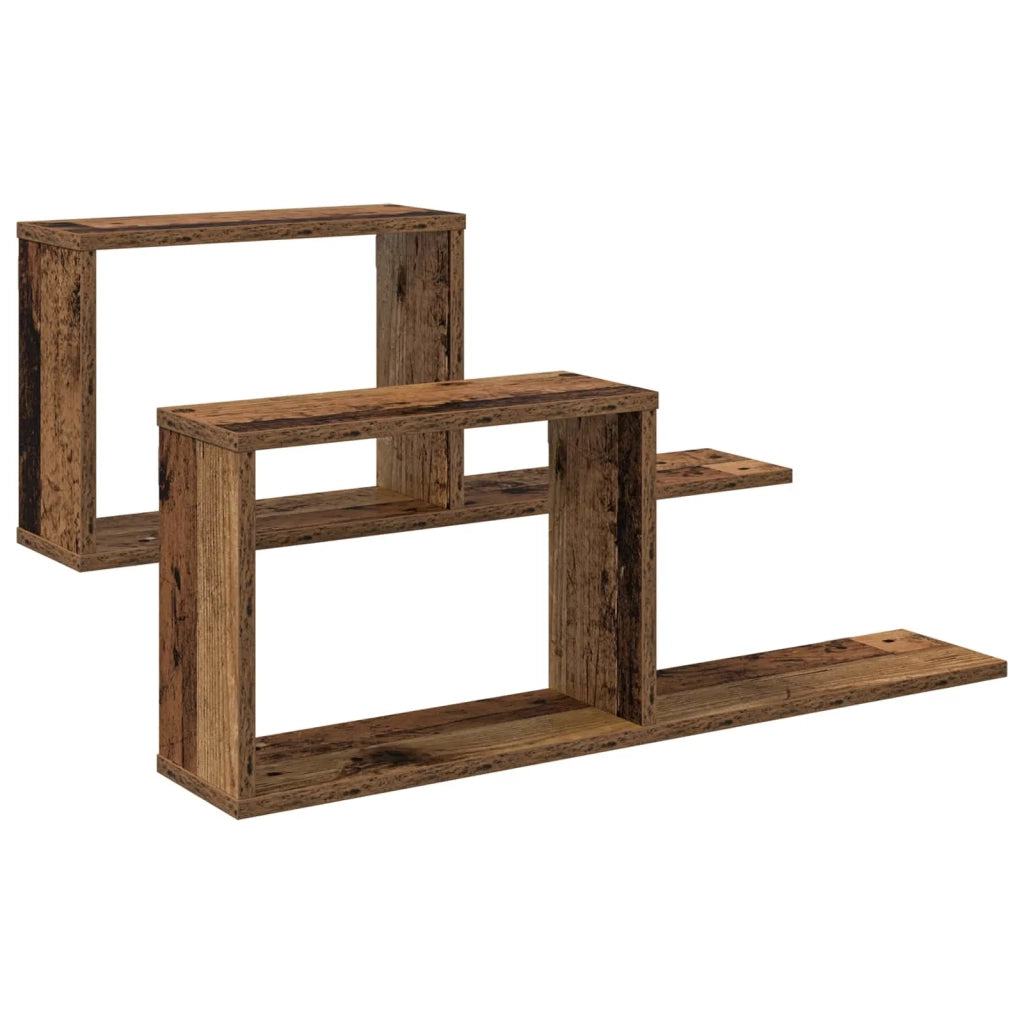 Scaffali flottanti 2 pz Legno antico 80 x 15 x 30 cm 8012329