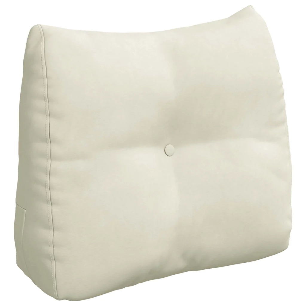 Cuscino per Schiena Crema 60 x 24 x 50 cm Velluto 42014409