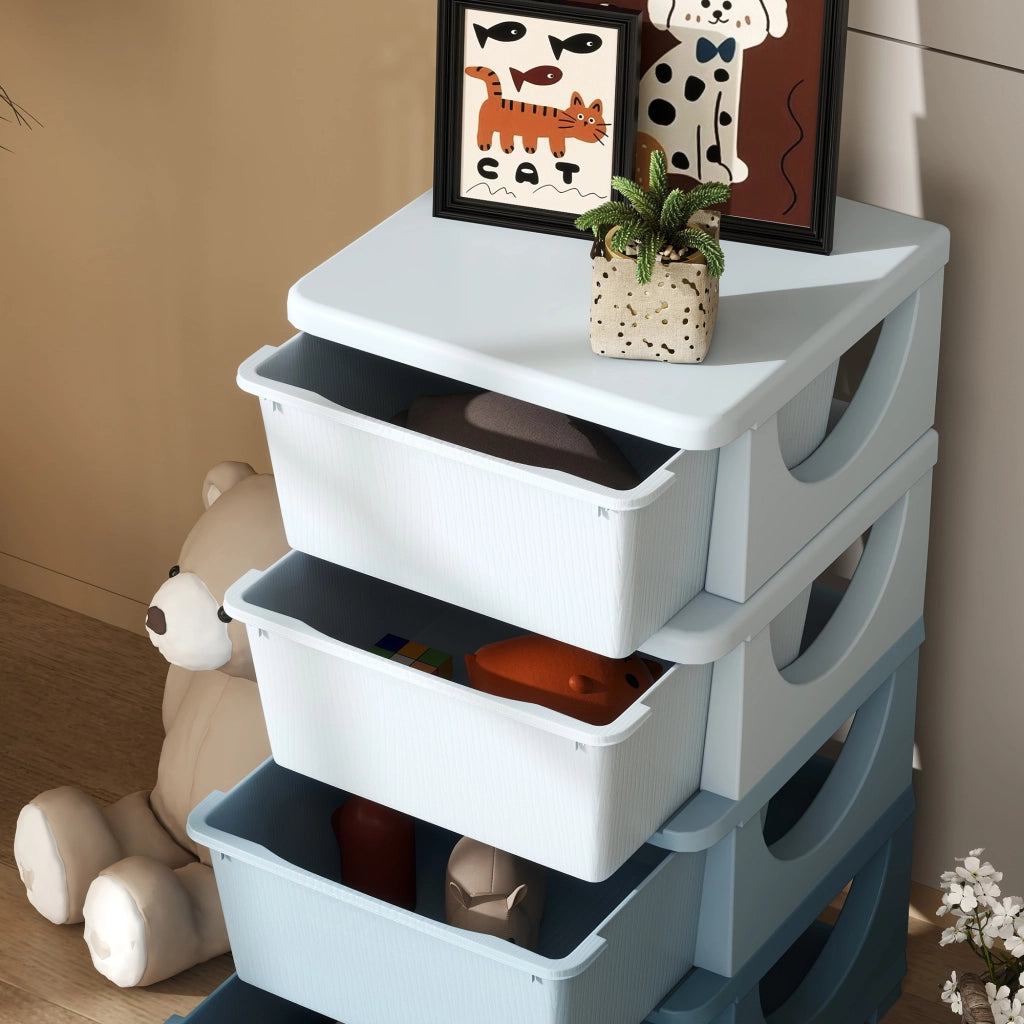 Contenitore per Bambini con 4 Cassetti ¨C Minimal ¨C Blu