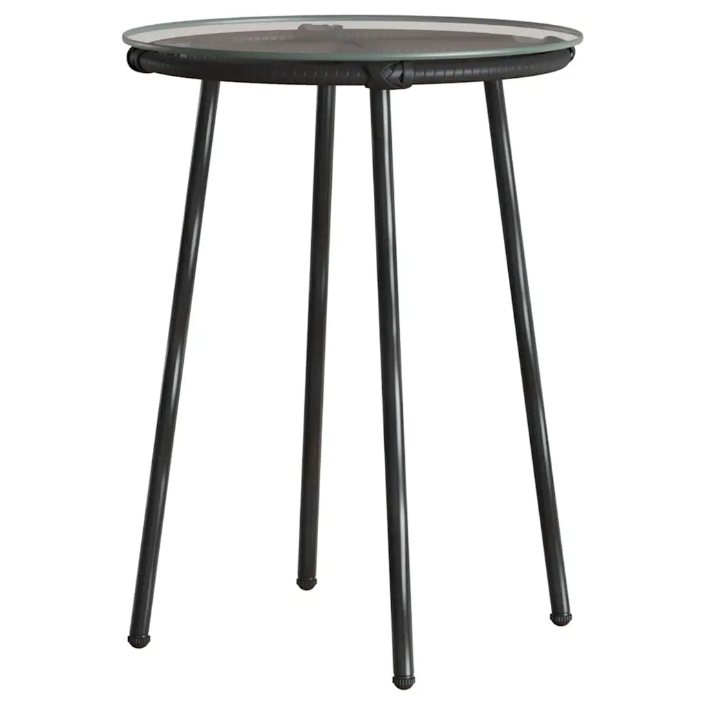Set da Pranzo per Giardino 3 pcs Nero e antracite polyrattan 42010350