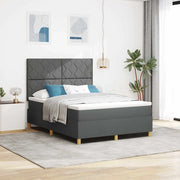 Letto a molle con materasso Grigio scuro 140 x 200 cm Tessuto 3339701
