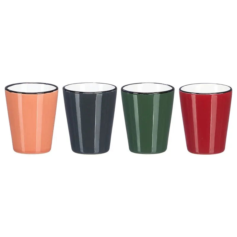 Bicchiere in ceramica 90 ml colori scuri assortiti