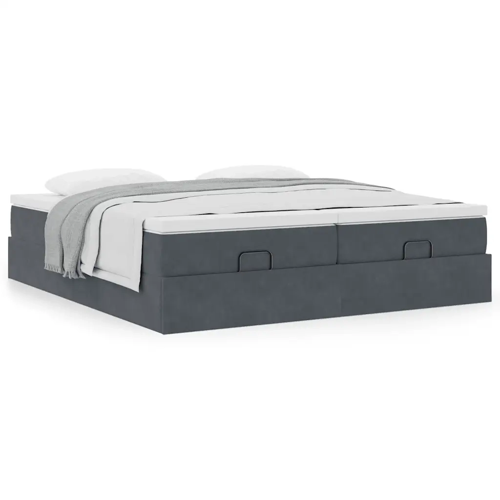Struttura Letto Pouf con Materassi 200x200 cm Velluto 3311268