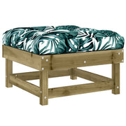 Poggiapiedi da Giardino con Cuscino in Legno Impregnato di Pino CFW9740992