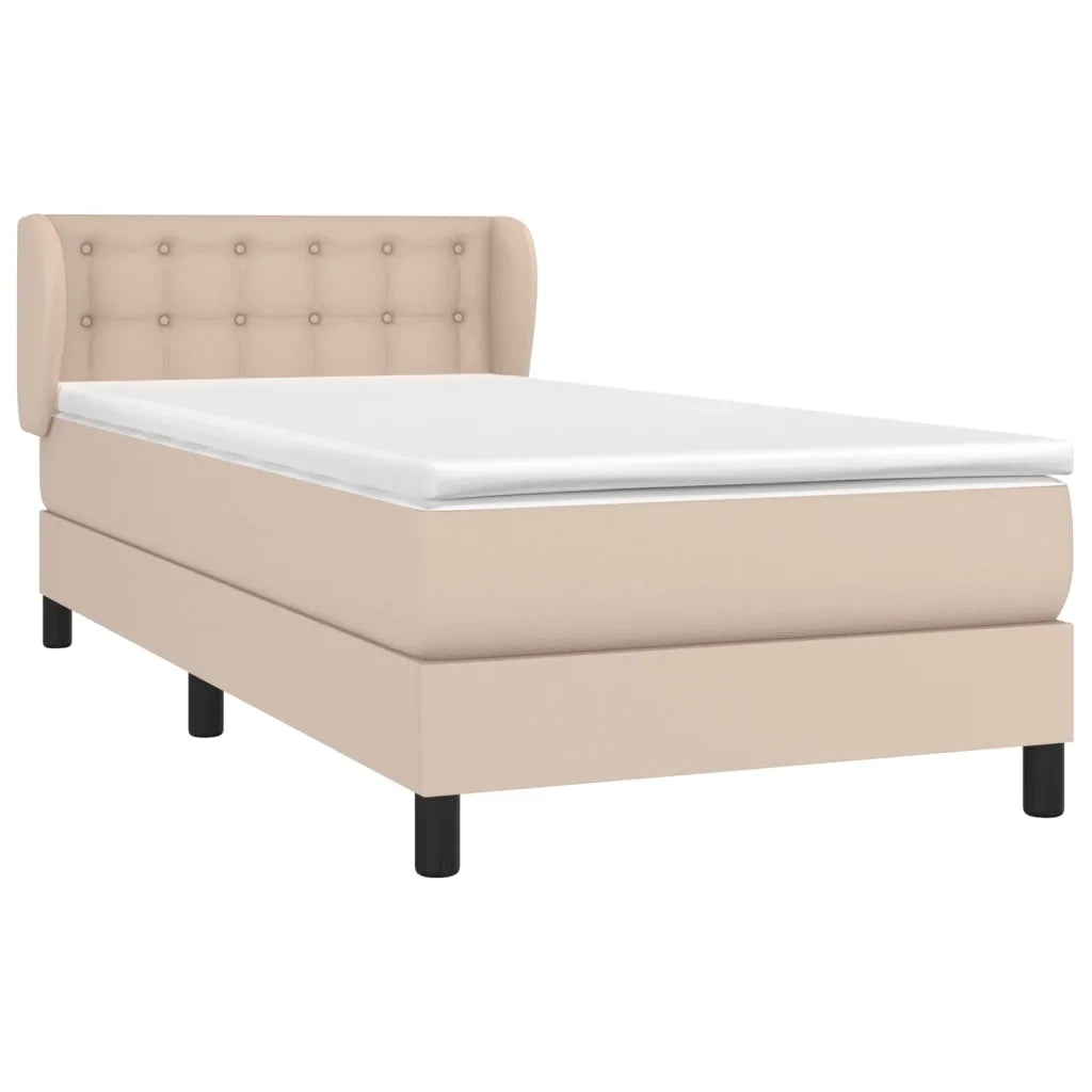 Giroletto a Molle con Materasso-Struttura Letto Cappuccino 90x200 cm Similpelle 731892