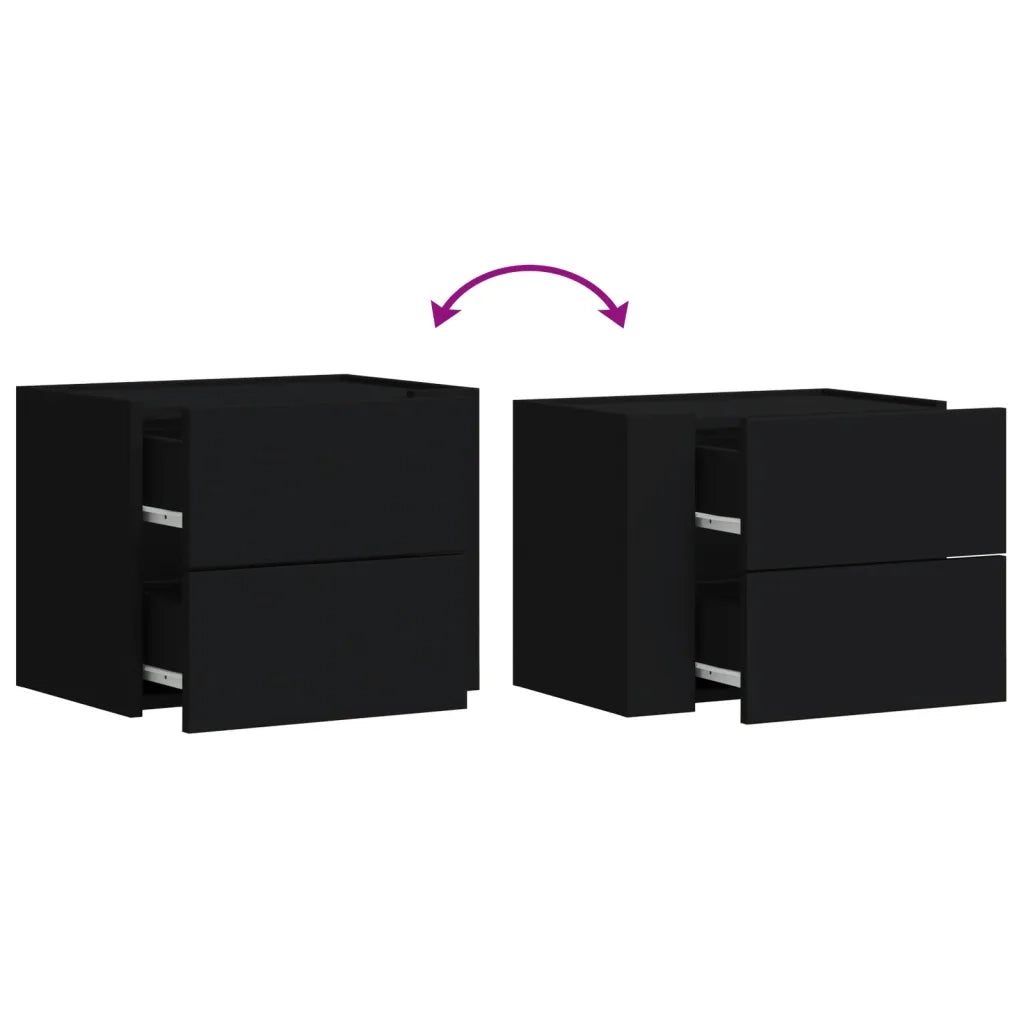 Comodini a Muro 2 pz Nero 45x30x35 cm 848328