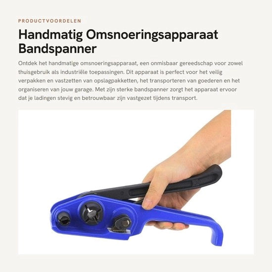 Apparecchio per avvolgere a mano - Chiave per avvolgere - Chiave per avvolgere manuale - Rolo per avvolgere in plastica/acciaio - Adatto per cinghie PP/PET da 16 a 19mm - Utilizzo multifunzionale
