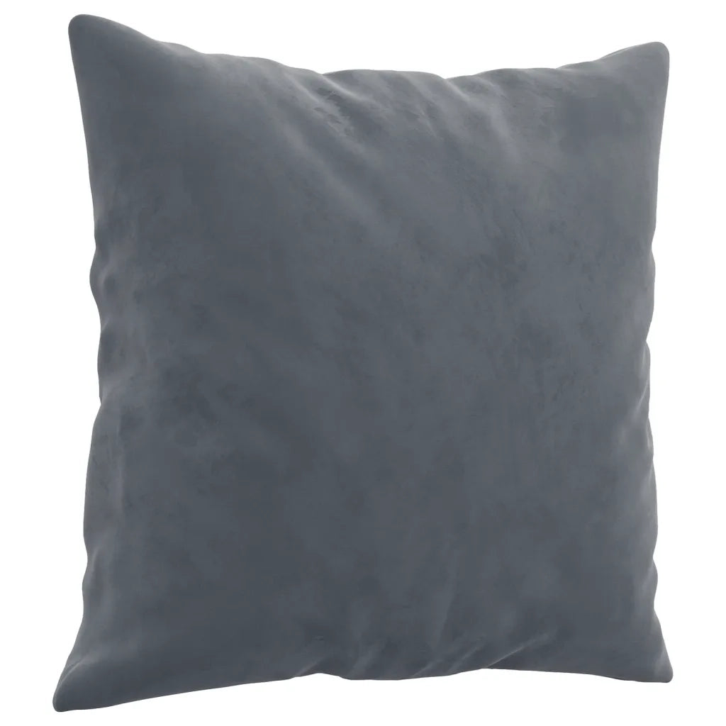 Set di Divani 4 pz con Cuscini Grigio Scuro in Velluto