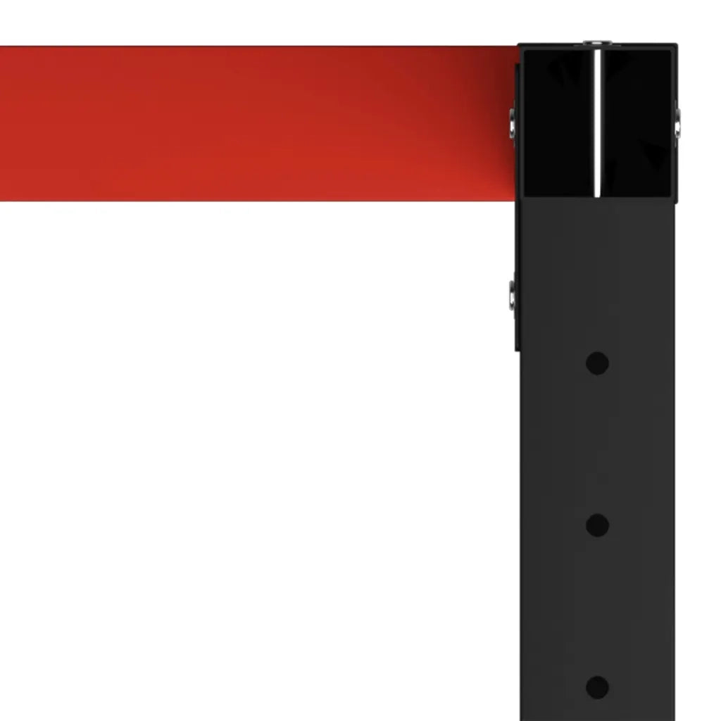 Telaio per Banco da Lavoro in Metallo 150x57x79 cm Nero e Rosso 147929
