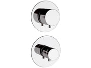 Rubinetto doccia con deviatore 5 posizioni, doppia piastra - serie minimal thermo