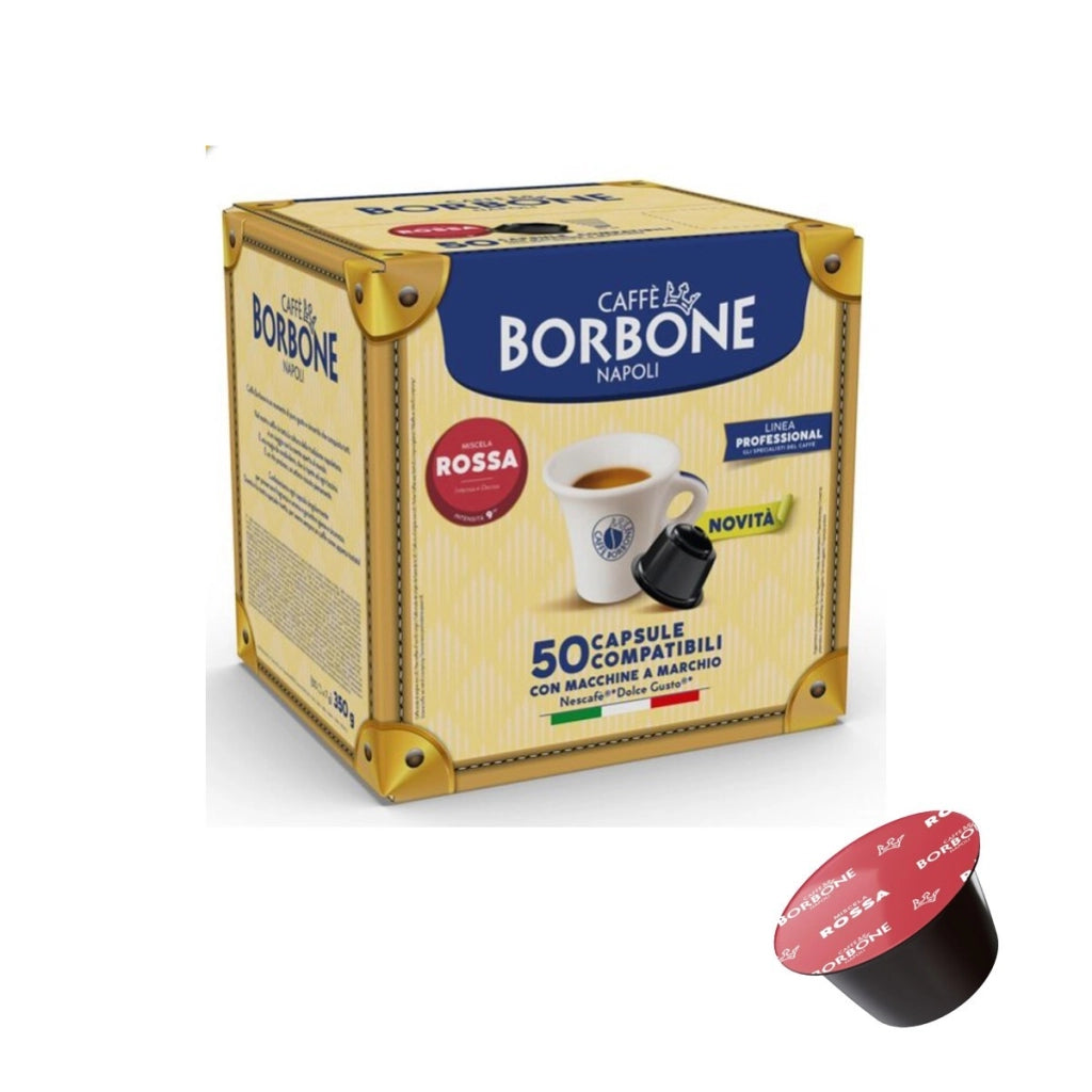CAFFE BORBONE COMPATIBILI NESCAFÈ DOLCE GUSTO 50 CAPSULE CIALDE MISCELA ROSSA