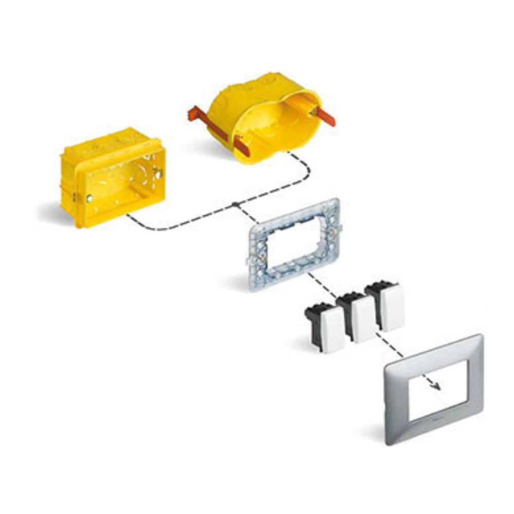 Supporto bticino 504sa per installazione serie matix a 4 moduli portafrutti