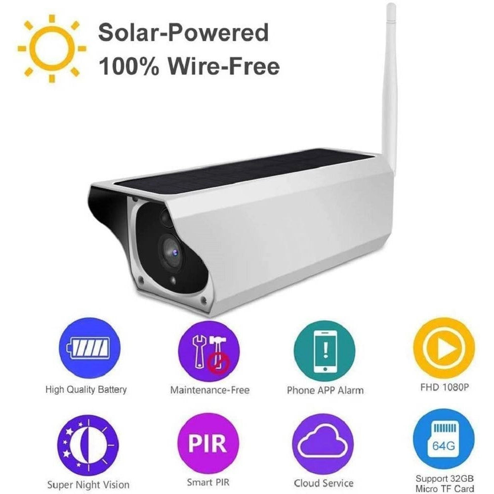 Trade Shop - Telecamera Wifi Per Esterni Con Pannello Solare Per Utilizzo Continuo Cw489 -