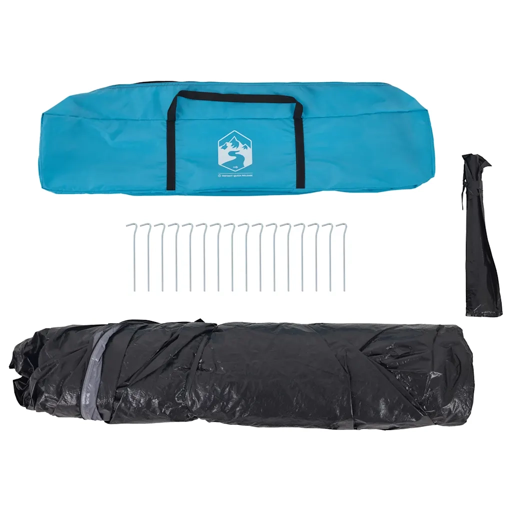 Tenda Familiare Cabina 7 Persone Blu a Rilascio Rapido 4004217
