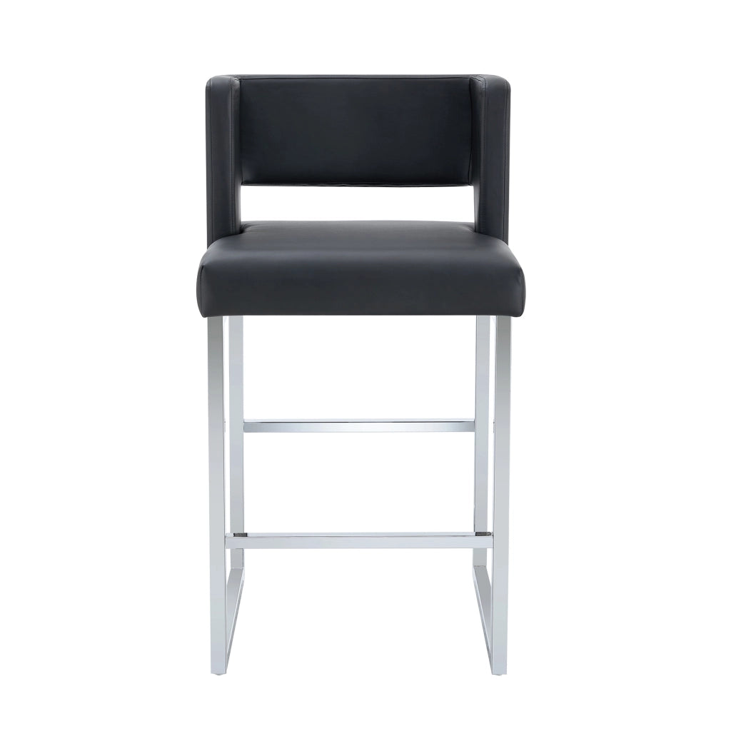 2 Sedie da bar stile nordico - Zephmum- Gambe metallo argento quadrato comodo