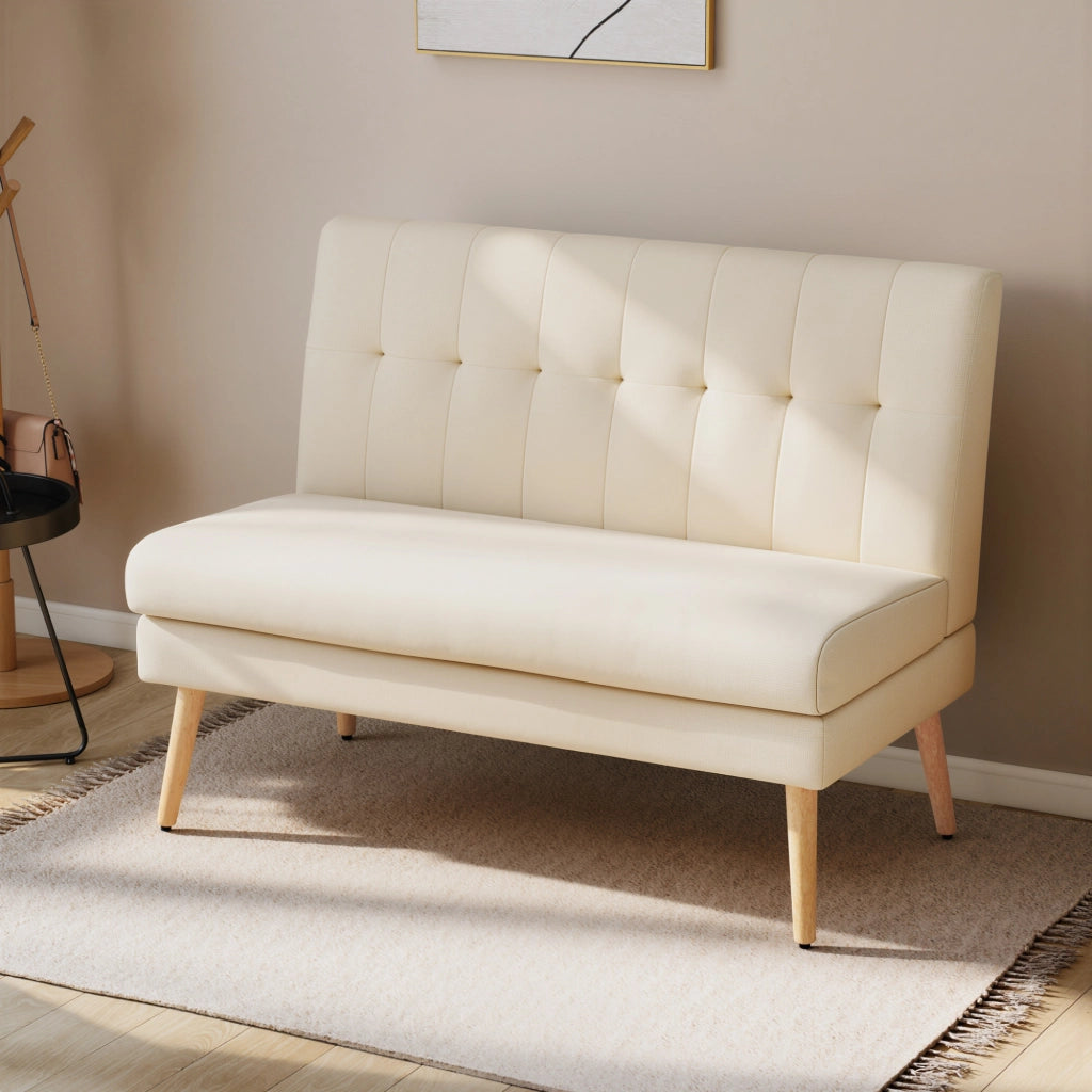 Divano 2 posti ¨C Minimal ¨C beige, tessuto, 80x90