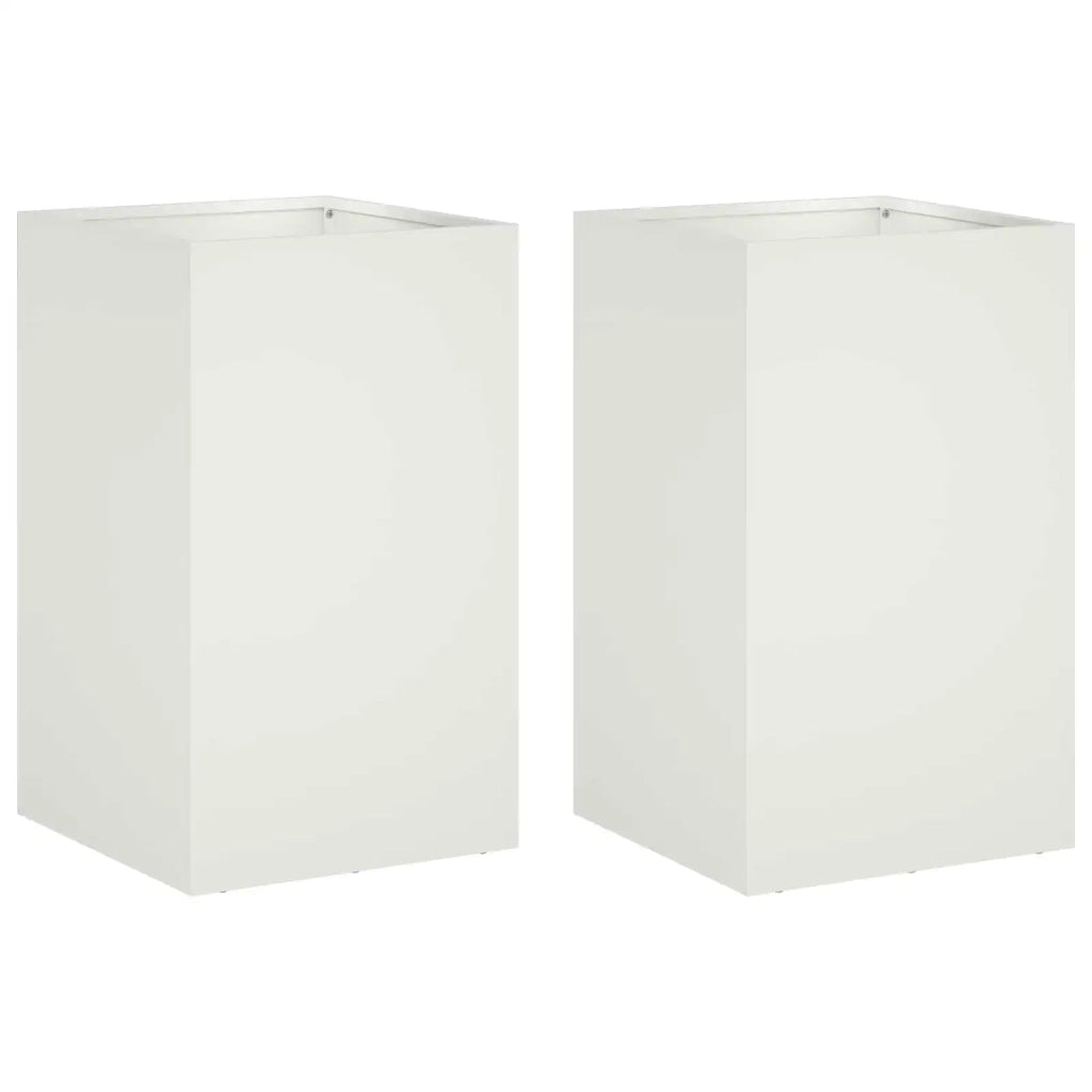Vaso da giardino 2 pz Bianco 30 x 30 x 50 cm 8005347