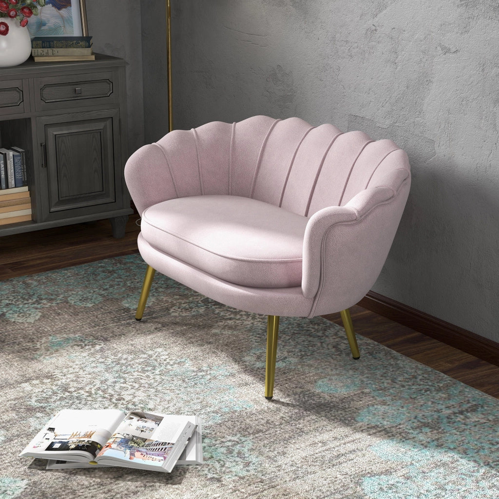 Divano 2 Posti 130x77x77 cm in Velluto Rosa