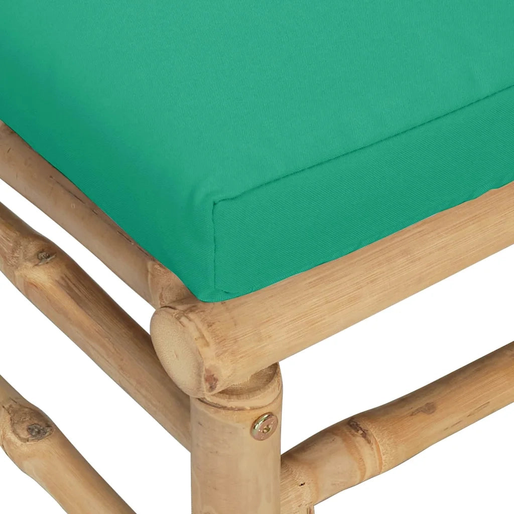Set Salotto da Giardino 3pz con Cuscini Verdi Bambù 362290