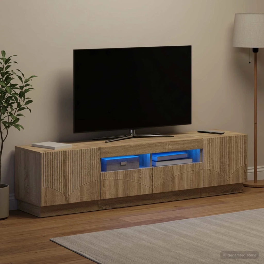Mobile TV LED a 5 pezzi Rovere Sonoma Legno ingegnerizzato 3416840