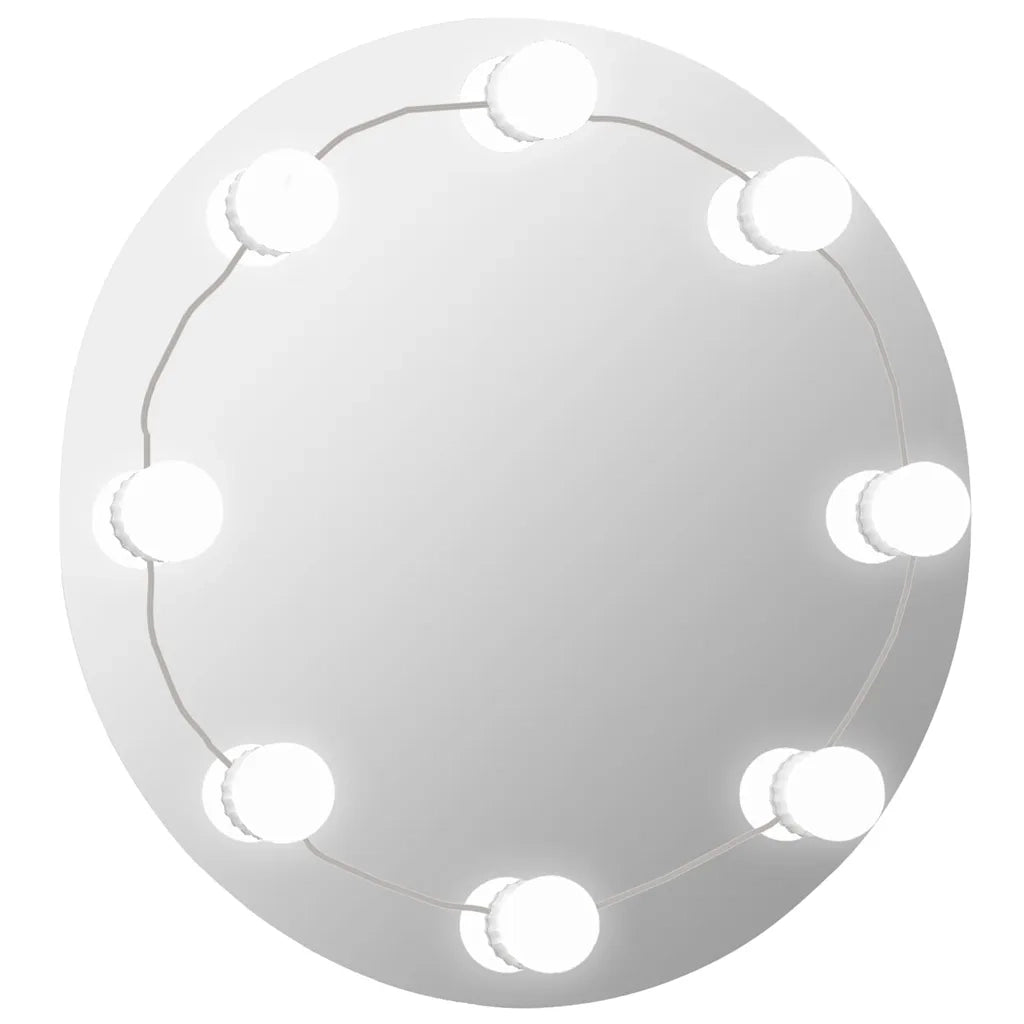 Specchio da Parete | Specchio decorativo Rotondo Senza Cornice con Luci LED in Vetro