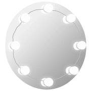 Specchio da Parete | Specchio decorativo Rotondo Senza Cornice con Luci LED in Vetro