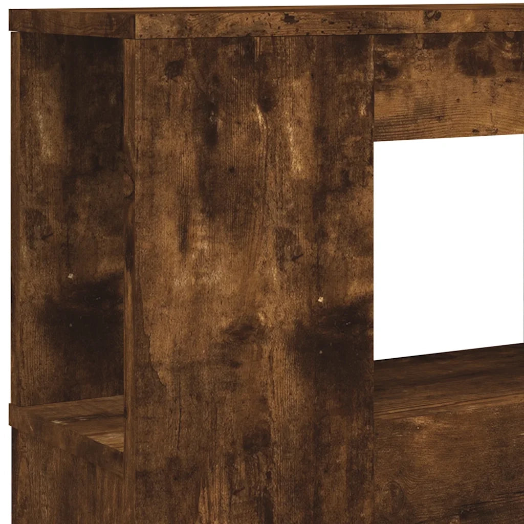 Testiera LED-Testata con LED-Testiera Decorativa Rovere Fumo 180x18,5x103,5 cm Legno Multistrato