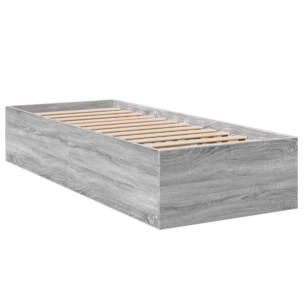 Letto singolo | Letto per adulti | Giroletto Grigio Sonoma 90x200 cm in Legno Multistrato